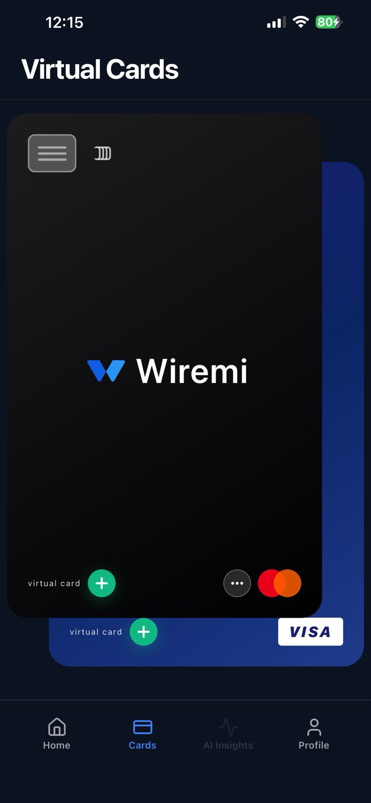 Virtual Cards Management