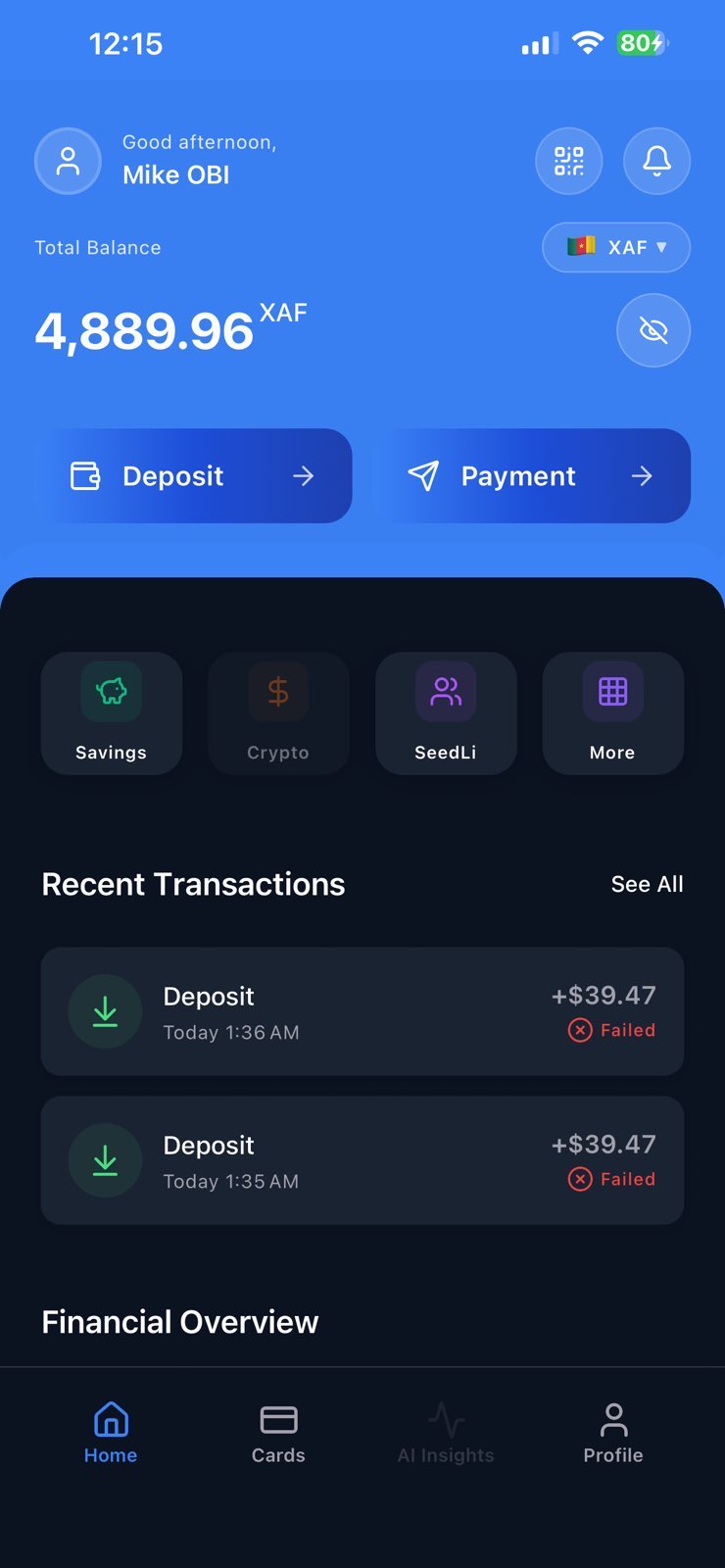 Wiremi Dashboard - Personal Finance